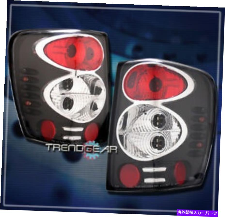 USテールライト 99-04ジープグランドチェロキーテールブレーキライトリアランプブラックLH + RHペア FOR 99-04 JEEP GRAND CHEROKEE TAIL BRAKE LIGHTS REAR LAMPS BLACK LH+RH PAIR【並行輸入品】