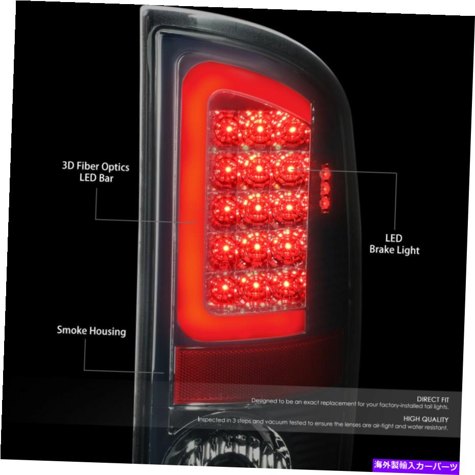 USテールライト 07-09のDodge Ram Red 3D LEDクロムスモークリアテールブレーキライトの交換 For 07-09 Dodge Ram Red 3D LED Chrome Smoked Rear Tail Brake Lights Replacement【並行輸入品】