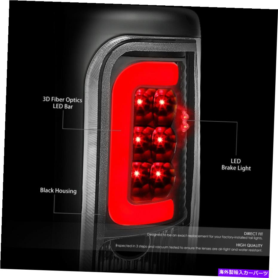 USテールライト 94-02 RAM 1500-3500のための黒いレンズ赤3D U-Halo LEDの後部テールブレーキライトキット BLACK LENS RED 3D U-HALO LED REAR TAIL BRAKE LIGHTS KIT FOR 94-02 RAM 1500-3500【並行輸入品】