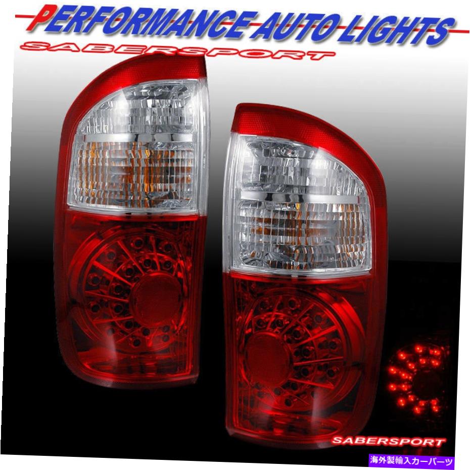 USテールライト 2004-2006のツンドラ二重タクシー/クルーキャブのペアレッドクリアLEDテールライトのセット Set of Pair Red Clear LED Taillights for 2004-2006 Tundra Double Cab / Crew Cab【並行輸入品】