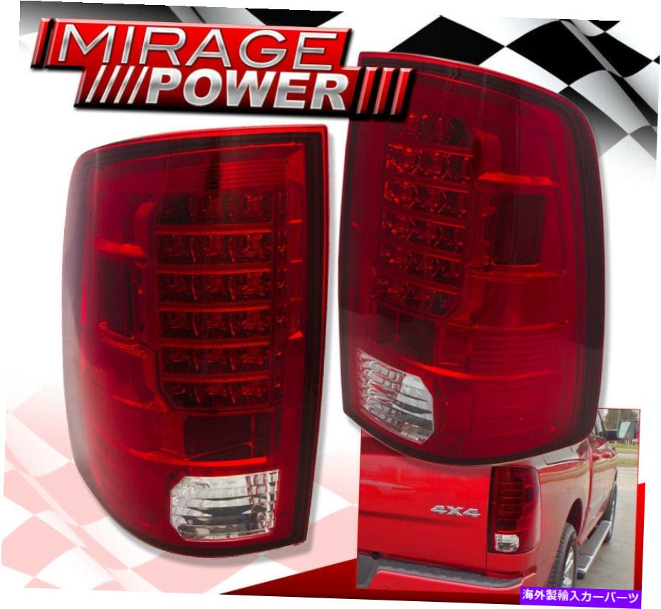 USテールライト 09-18ドッジRAM直接交換用LEDブレーキテールライトランプユニットレッドレンズ For 09-18 Dodge Ram Direct Replacement LED Brake Tail Lights Lamps Unit Red Lens【並行輸入品】