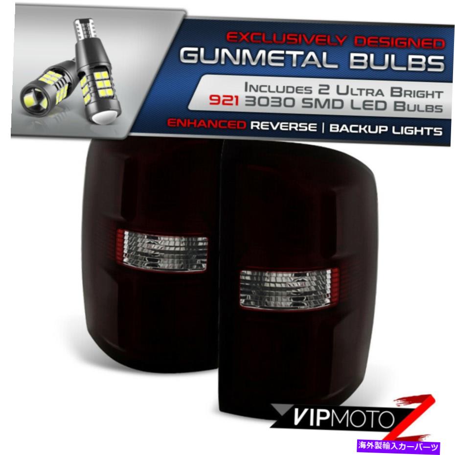 USテールライト [SMDチップLED電球リバース] 14~18 GMCシエラスモーク色付きテールライトランプ [SMD Chips LED Bulb Reverse] For 14-18 GMC Sierra Smoke Tinted Tail Light Lamp【並行輸入品】