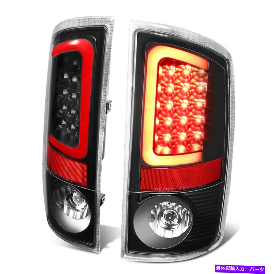 USテールライト （赤3D LED C-Shape Bar）ブラッククリアリアテールブレーキライト02-06ドッジRAM (RED 3D LED C-SHAPE BAR) Black Clear Rear Tail Brake Lights for 02-06 Dodge Ram【並行輸入品】