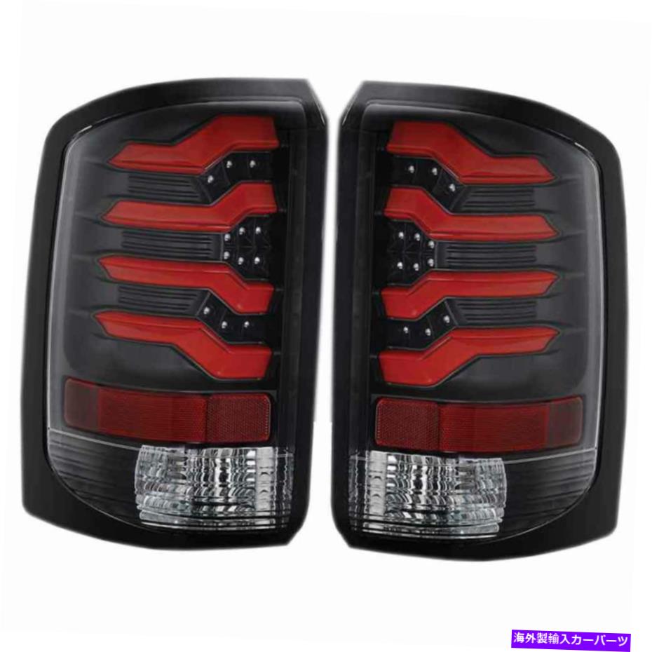 USテールライト 2014-2017 GMCシエラレッドブラックハウジングのための新しいバージョンLEDテールライト NEW VERSION LED TAILLIGHTS FOR 2014-2017 GMC SIERRA RED BLACK HOUSING【並行輸入品】