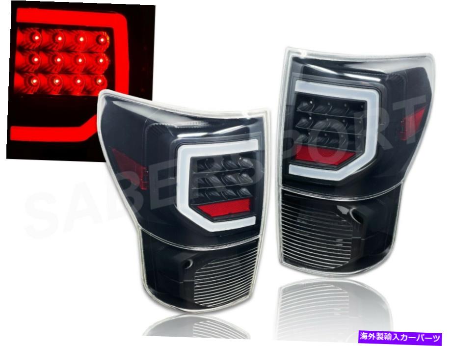 USテールライト 2007-2013トヨタツンドラのためのペアブラッククリアCバーLEDテールライトのセット Set of Pair Black Clear C-BAR LED Taillights for 2007-2013 Toyota Tundra【並行輸入品】