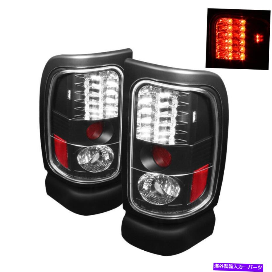 USテールライト FIT DODGE 94-01 RAM 1500/2500/3500ブラックユーロスタイルリアテールライトブレーキランプ Fit Dodge 94-01 Ram 1500/2500/3500 Black Euro Style Rear Tail Lights Brake Lamp【並行輸入品】