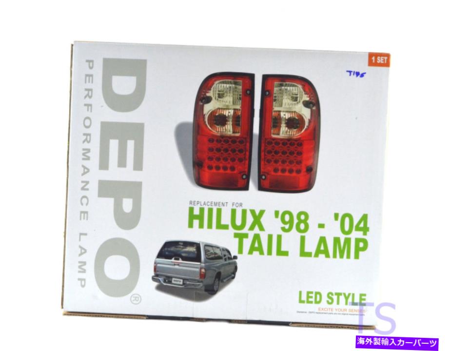 USテールライト トヨタHilux MK4 MK 1998-2004のための赤いレンズLED LH + RH後ろ後テールランプライト RED LENS LED LH+RH REAR BACK TAIL LAMP LIGHT FOR TOYOTA HILUX MK4 MK 1998-2004【並行輸入品】