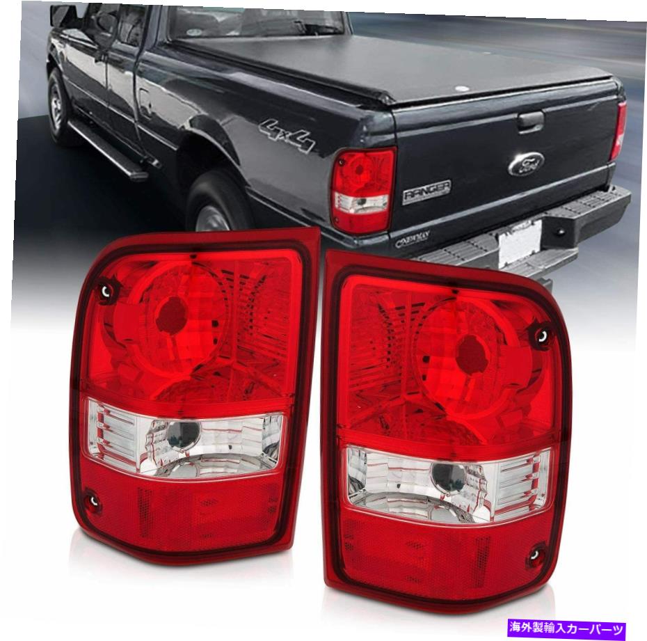USテールライト 01-11フォードレンジャーピックアップレッド/クリアテールライトリアブレーキランプ左+右 For 01-11 Ford Ranger Pickup Red/Clear Tail Light Rear Brake Lamps Left+Right【並行輸入品】