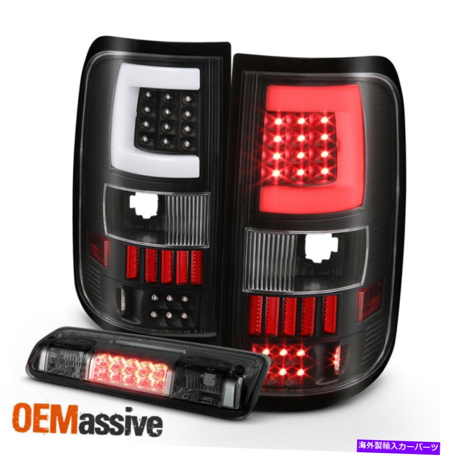 USテールライト フィット2004-2008フォードF150 LOBO LEDチューブブラックテールライト+スモーク3RDブレーキライト Fit 2004-2008 Ford F150 LOBO LED Tube Black Tail Lights + Smoked 3rd Brake Light【並行輸入品】|Us Custom Parts Shop USDM
