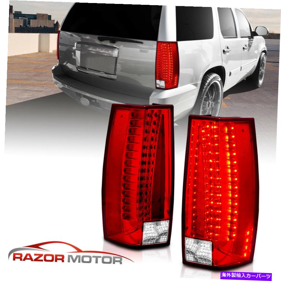 USテールライト 2007-2014 Chevy郊外/タホ/ユーコン/ XL Denali Red Clear LEDテールライトランプ 2007-2014 Chevy Suburban/Tahoe/Yukon/XL Denali Red Clear LED Tail Lights Lamps【並行輸入品】