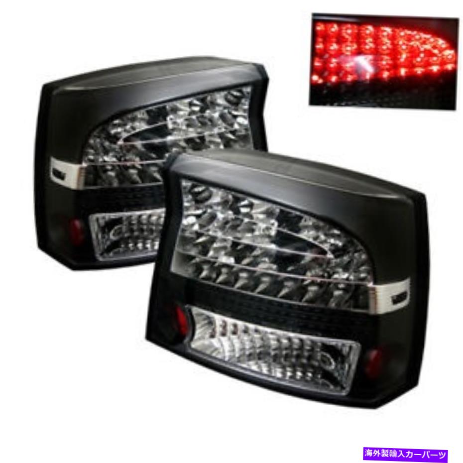USテールライト フィットダッジ06-08充電器ブラックLEDリアテールライトブレーキランプセット Fit Dodge 06-08 Charger Black LED Rear Tail Lights Brake Lamp Set【並行輸入品】