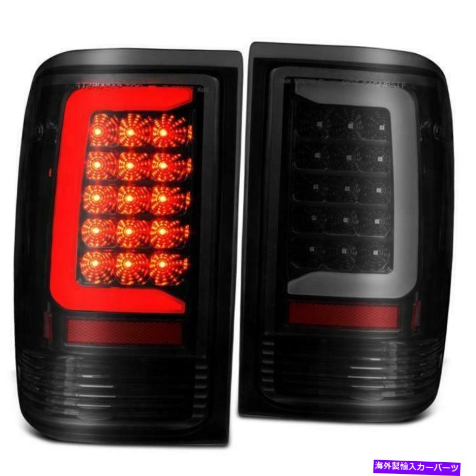 USテールライト CGフォードレンジャー93-97 LEDテールライトブラックハウジングスモークレンズ（W / Cライトバー） CG Ford Ranger 93-97 Led Tail Lights Black Housing Smoke Lens (W/ C Light Bar)【並行輸入品】