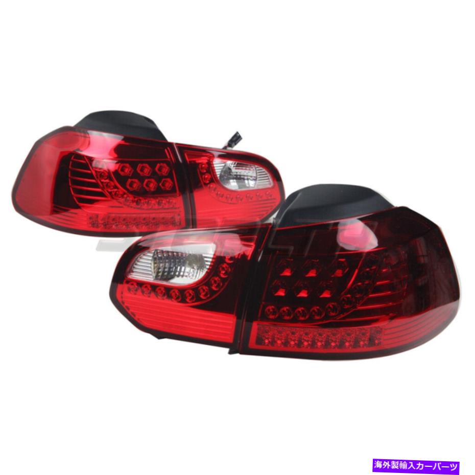 USテールライト フィット06-09フォルクスワーゲンVWゴルフGTI LEDテールブレーキライトクロムハウジングレッドレンズ Fits 06-09 Volkswagen VW Golf GTI LED Tail Brake Lights Chrome Housing Red Lens【並行輸入品】