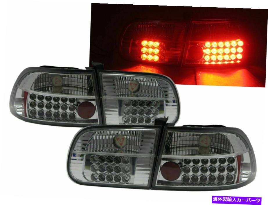 USテールライト 1992年から1995年のホンダシビック2DR / 4DRクロームLED 4PCSテールライト For 1992-1995 Honda Civic 2DR/4DR CHROME LED 4PCS Tail Light【並行輸入品】|Us Custom Parts Shop USDM