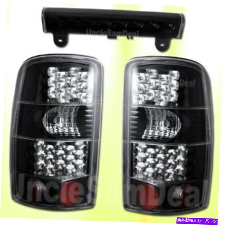 USテールライト Yukon郊外の黒赤LEDテールライト暗い煙ハイマウント3ストップブレーキセット YUKON SUBURBAN BLACK RED LED TAIL LIGHT DARK SMOKE HIGH MOUNT 3RD STOP BRAKE SET【並行輸入品】