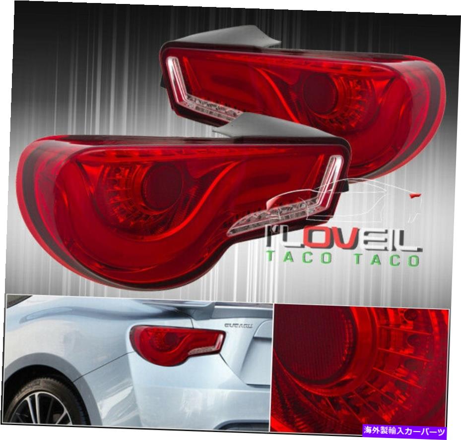 USテールライト 2013-2020 FRS Brz 86の赤いレンズチューブLEDブレーキテールライトランプアセンブリペア Red Lens Tube LED Brake Tail Lights Lamps Assembly Pair For 2013-2020 FRS BRZ 86【並行輸入品】