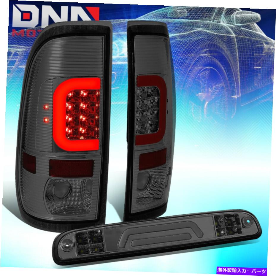USテールライト フィット99-07フォードスーパーデューティレッドLED C-BARテール+ 3D 3次ブレーキ/貨物ライト FIT 99-07 FORD SUPER DUTY RED LED C-BAR TAIL+3D THIRD BRAKE/CARGO LIGHT TINTED【並行輸入品】