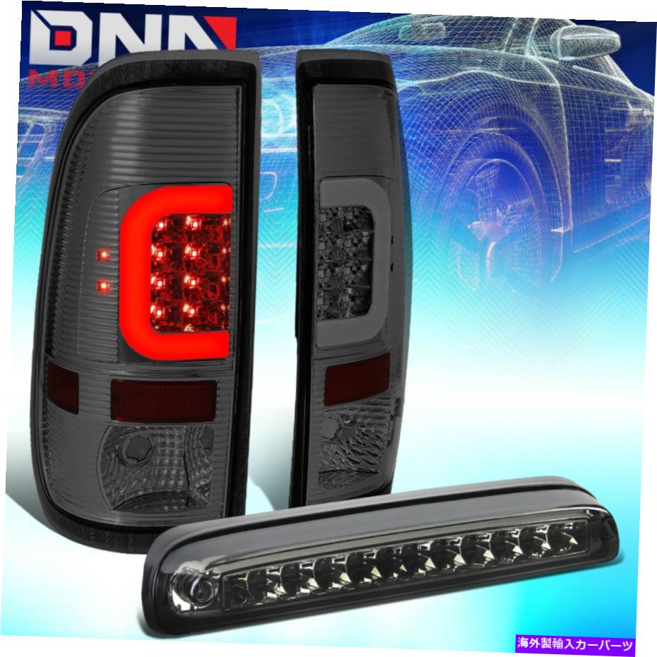 USテールライト フィット08-16フォードスーパーデューティ3D LED C-BARテールライト+ 3番目のブレーキランプクロム/スモーク FIT 08-16 FORD SUPER DUTY 3D LED C-BAR TAIL LIGHT+THIRD BRAKE LAMP CHROME/SMOKED【並行輸入品】