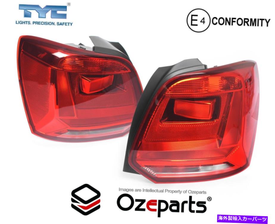 USテールライト VWフォルクスワーゲンポロ6R 14~17のためのペアLH + RHテールライトリアランプ（非着色） Set Pair LH+RH Tail Light Rear Lamp (Non Tinted) For VW Volkswagen Polo 6R 14~17【並行輸入品】