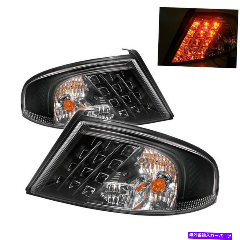 USテールライト Dodge Stratus 2001-2006セダン黒LEDテールライトランプ左+右 Fits Dodge Stratus 2001-2006 Sedan Black LED Tail lights Lamps Left + Right【並行輸入品】
