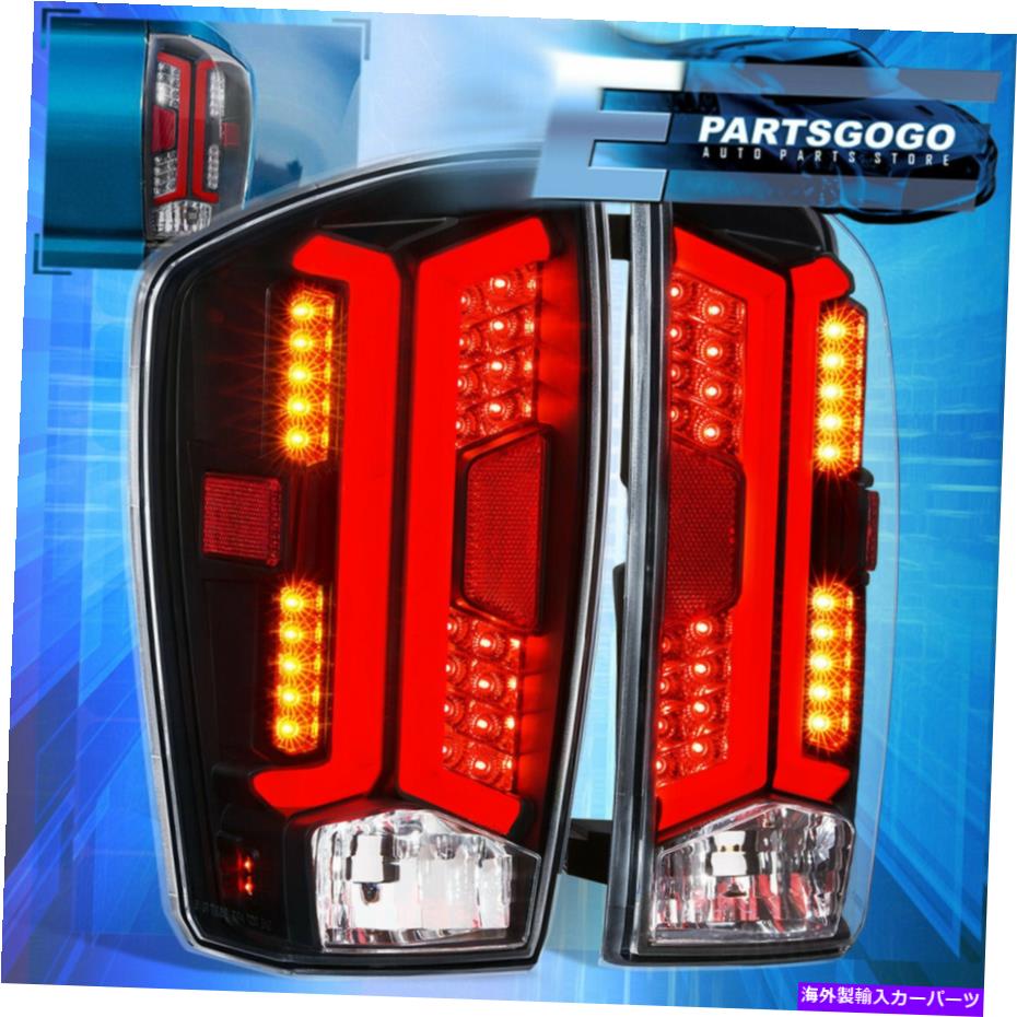 USテールライト トヨタタコマブラッククリアレッドチューブネオンLEDテールライトブレーキランプ For 16-21 Toyota Tacoma Black Clear Red Tube Neon LED Tail Lights Brake Lamps【並行輸入品】