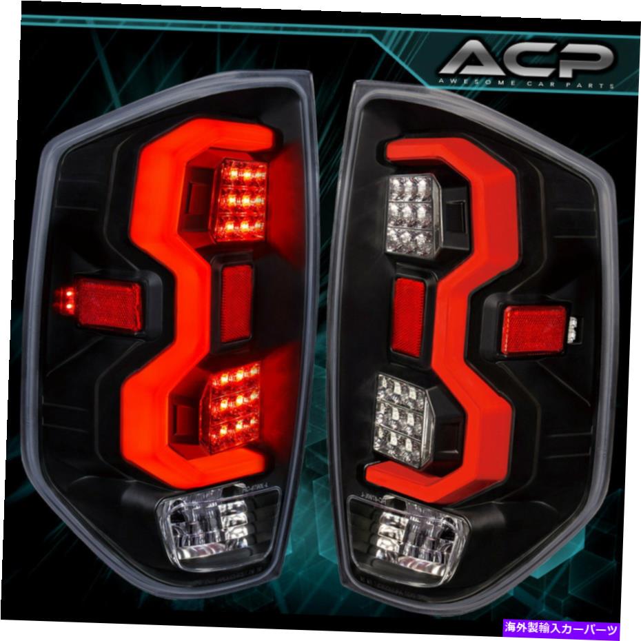 USテールライト 2014-2021 TundraレッドバーチューブLEDブレーキライトテールランプブラッククリアレンズ For 2014-2021 Tundra Red Bar Tube LED Brake Lights Tail Lamps Black Clear Lens【並行輸入品】