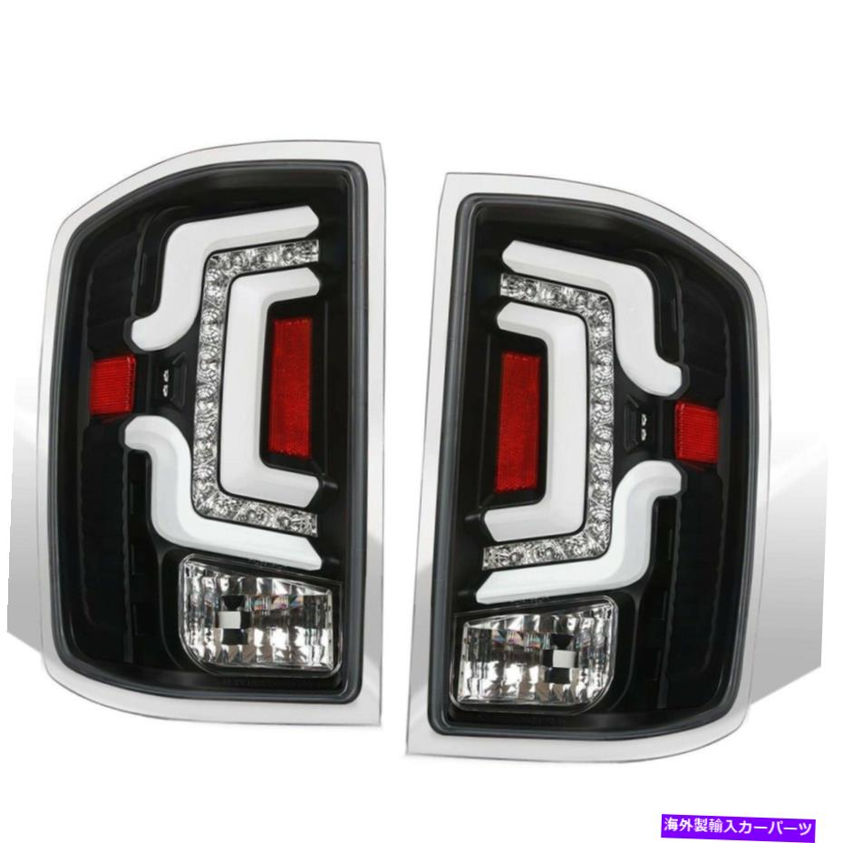 USテールライト FIT 15-18 Silverado 1500 2500HD 3500HD赤いストリークLEDテールライトブラック/クリア Fit 15-18 Silverado 1500 2500HD 3500HD Red Streak Led Tail Lights Black/Clear【並行輸入品】