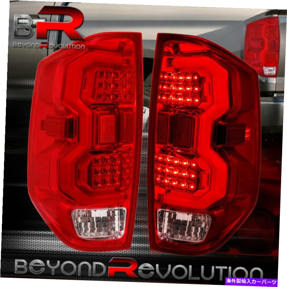 USテールライト 2014-2021トヨタツンドラ交換用チューブLEDクロームテールライトセットレッドレンズ For 2014-2021 Toyota Tundra Replacement Tube LED Chrome Tail Lights Set Red Lens【並行輸入品】