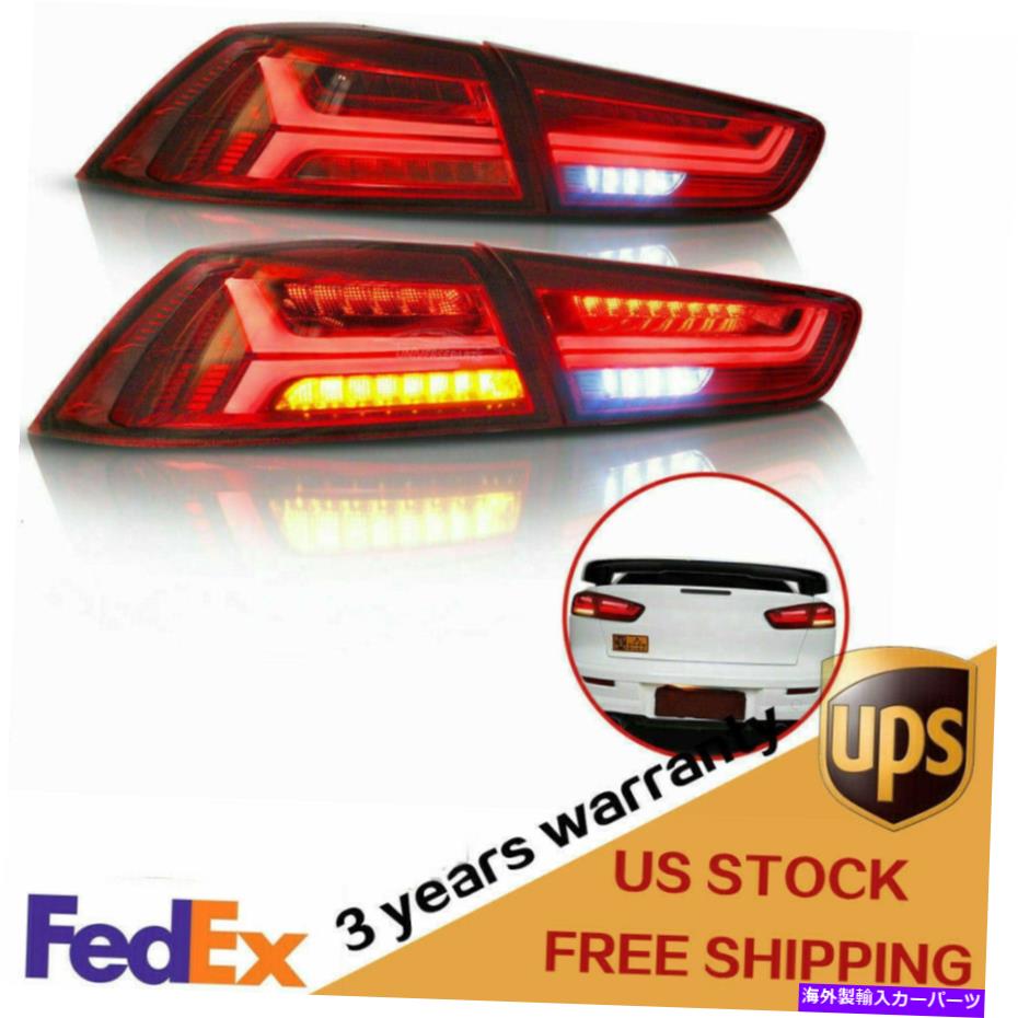 USテールライト 08-17三菱ランサー/ EVO Xリアテールライトペアのための燻製LEDテールライト Smoked LED Tail Lights For 08-17 Mitsubishi Lancer/EVO X Rear Tail Lights Pair【並行輸入品】