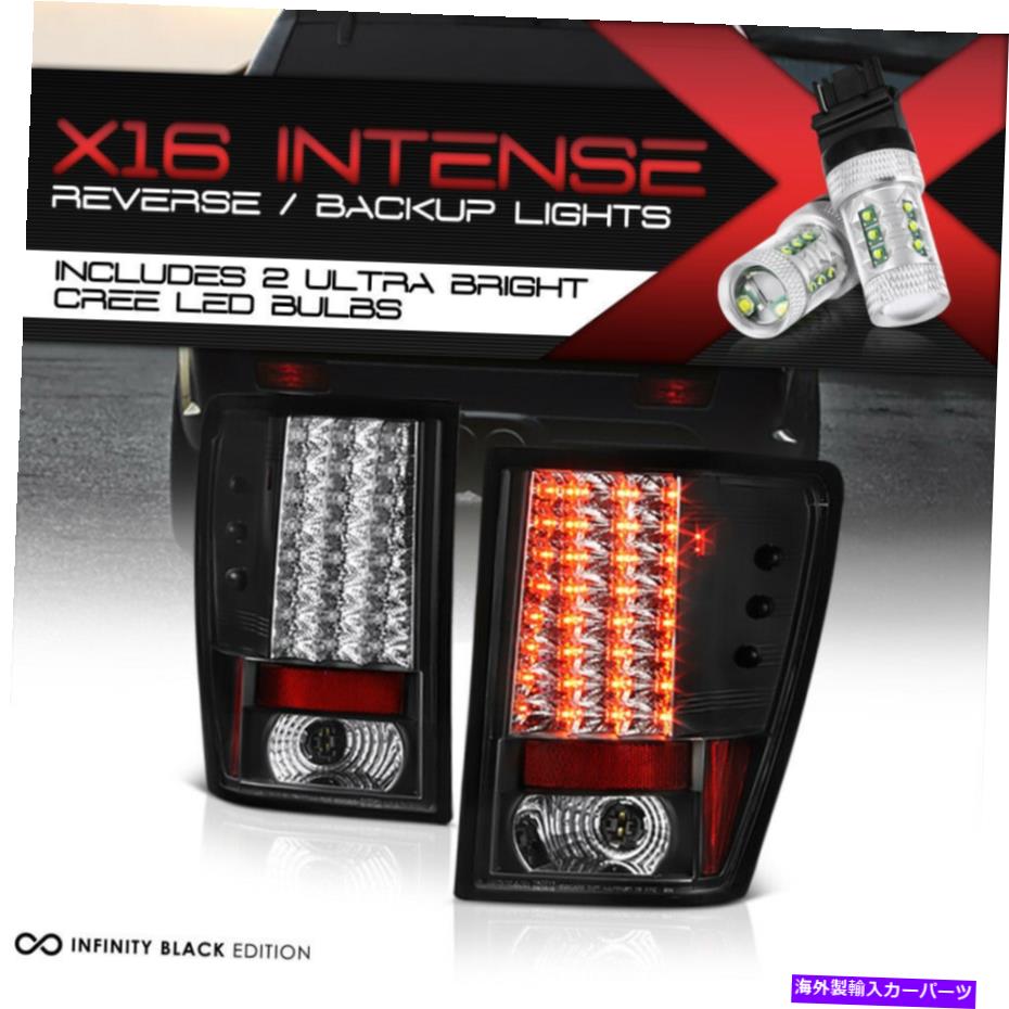 USテールライト 【クリーLEDバックアップ】2007-2010 Jeep Grand CherokeeのブラックLEDテールライトランプセット [CREE LED BACKUP]Black LED Tail Light Lamp Set For 2007-2010 Jeep Grand Cherokee【並行輸入品】