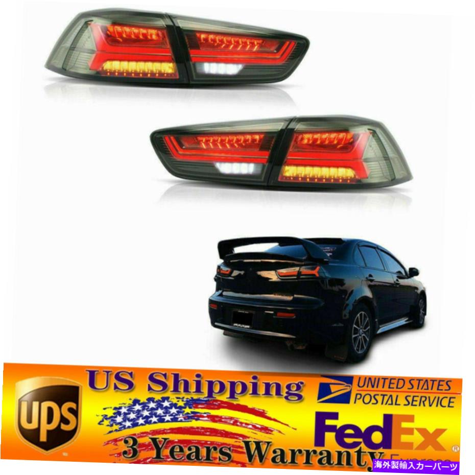 USテールライト 三菱ランサー/ evo x 08-17アウディの外観のための赤いLEDテールライト Red LED Tail Lights For Mitsubishi Lancer / EVO X 08-17 Rear Light for Audi look【並行輸入品】