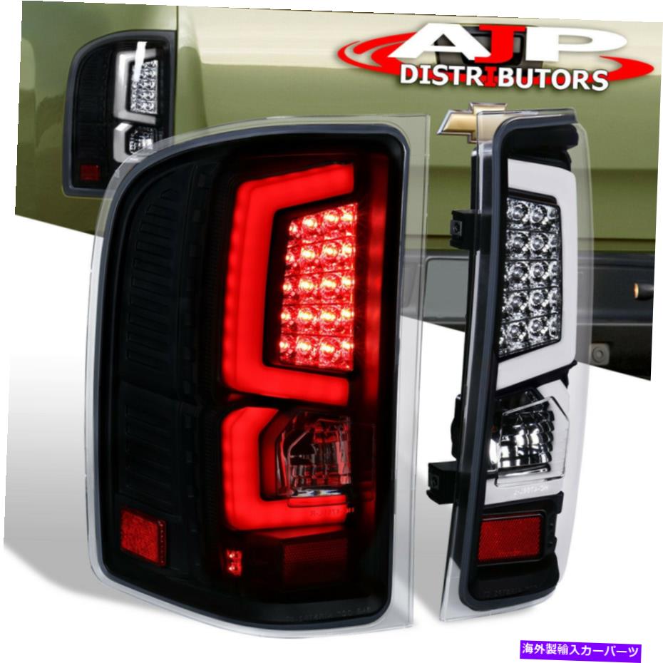 USテールライト 07-13 Silverado 1500直接交換LEDブレーキテールライトランプペアブラック 07-13 Silverado 1500 Direct Replacement LED Brake Tail Lights Lamps Pair Black【並行輸入品】