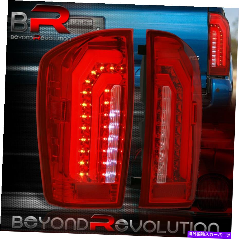 USテールライト 2016-2021トヨタタコマレッドレンズLED順次チューブシグナルランプテールライト For 2016-2021 Toyota Tacoma Red Lens LED Sequential Tube Signal Lamp Tail Lights【並行輸入品】