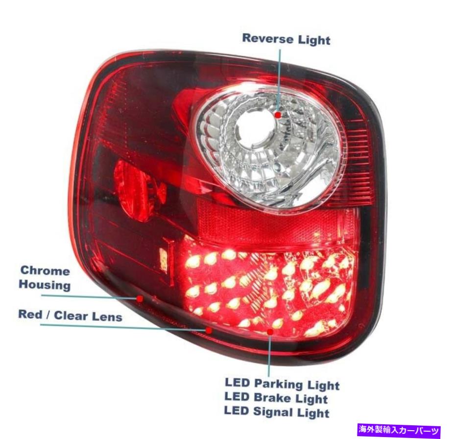 USテールライト 97-03 FORD F-150ピックアップトラックのフレアサイドLEDテールブレーキライトランプレッド/クリア For 97-03 Ford F-150 Pickup Truck Flareside LED Tail Brake Lights Lamp Red/Clear【並行輸入品】｜Us Custom Parts Shop USDM