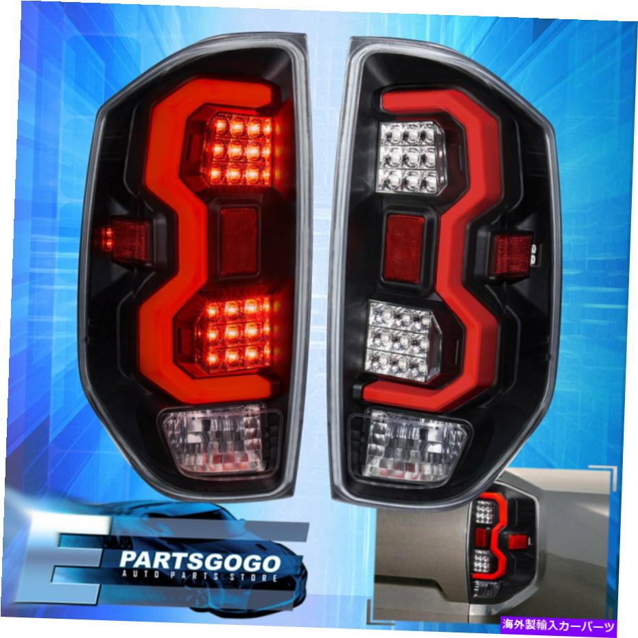 USテールライト 14-21 Tundra Red Tube LEDブレーキテールライトランプ左+右セットブラッククリア For 14-21 Tundra Red Tube LED Brake Tail Lights Lamps Left+Right Set Black Clear【並行輸入品】
