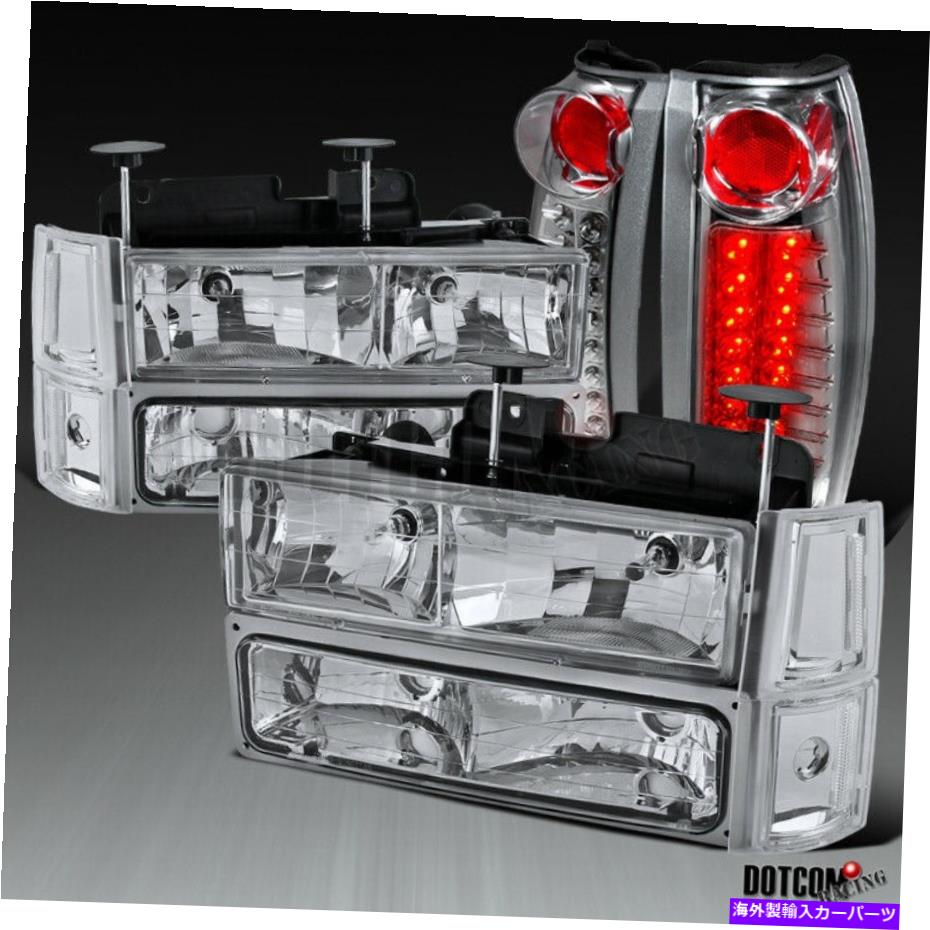 USテールライト 94-98 GMC C10ピックアップシエラクロムヘッドライトバンパーコーナーライト+ LEDテールランプ 94-98 GMC C10 Pickup Sierra Chrome Headlights Bumper Corner Light+LED Tail Lamps【並行輸入品】｜Us Custom Parts Shop USDM 52,883円
