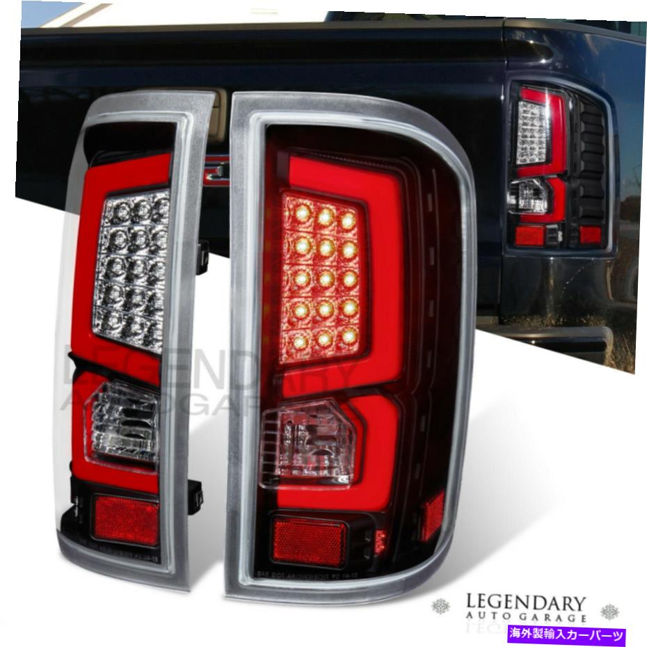 USテールライト 2014-2018シエラテールライトブラックハウジング透明レンズ赤LEDブレーキライト For 2014-2018 Sierra Tail Lights Black Housing Clear Lens Red LED Brake Light【並行輸入品】|Us Custom Parts Shop USDM