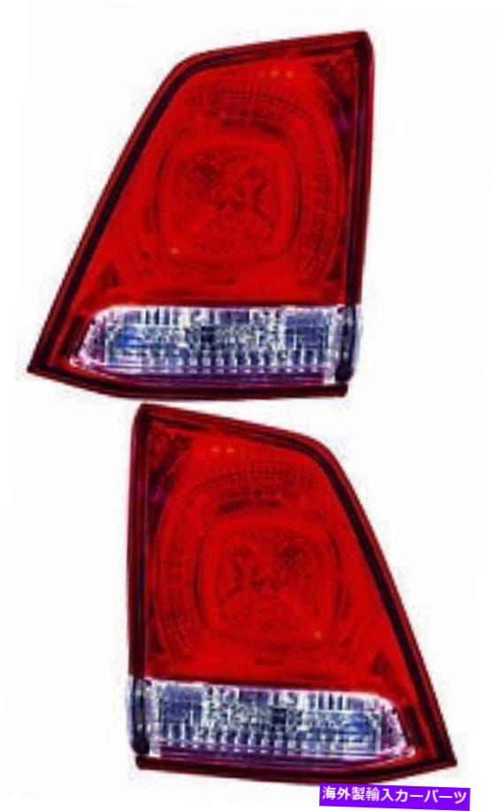 USテールライト 2008-2011トヨタランドクルーザーインナーアップリバーステールライトペアセット For 2008-2011 Toyota Land Cruiser Inner Back up reverse tail lights Pair Set【並行輸入品】
