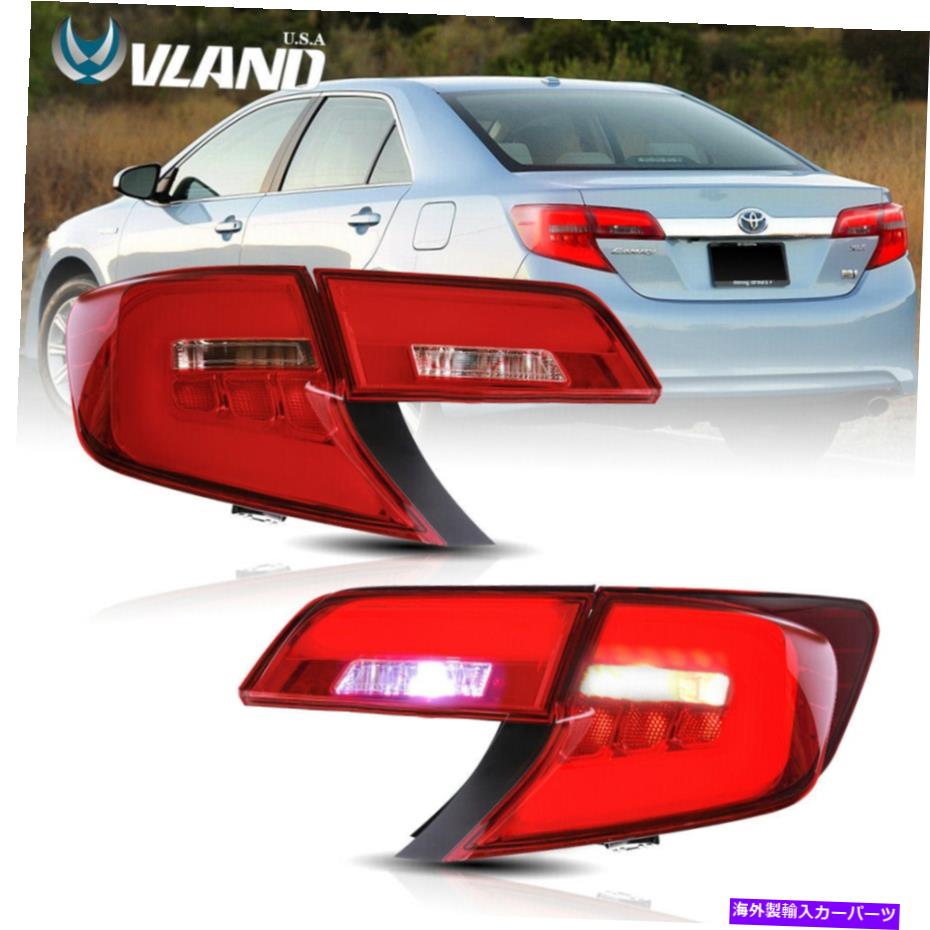 USテールライト トヨタカムリのためのVland 2012-2014テールライトLEDブレーキ後灯赤クリアレンズ VLAND For Toyota Camry 2012-2014 Tail Lights LED Brake Rear Lamp Red Clear Lens【並行輸入品】