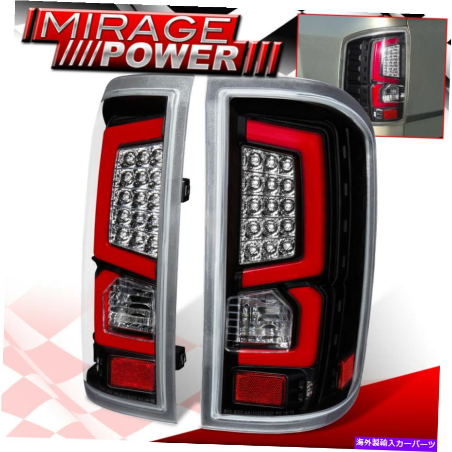 USテールライト 14-18シエラリアテールライトアセンブリチューブレッドLEDランプブラックハウジングクリア For 14-18 Sierra Rear Tail Light Assembly Tube Red LED Lamps Black Housing Clear【並行輸入品】|Us Custom Parts Shop USDM