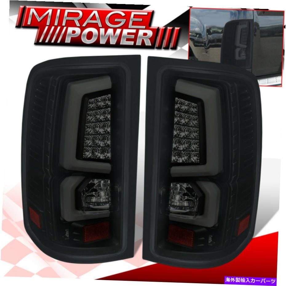 USテールライト 2007-2013 GMC Sierra LEDステーキブレーキストップテールライトランプブラックスモークレンズ For 2007-2013 Gmc Sierra LED Steak Brake Stop Tail Lights Lamp Black Smoked Lens【並行輸入品】