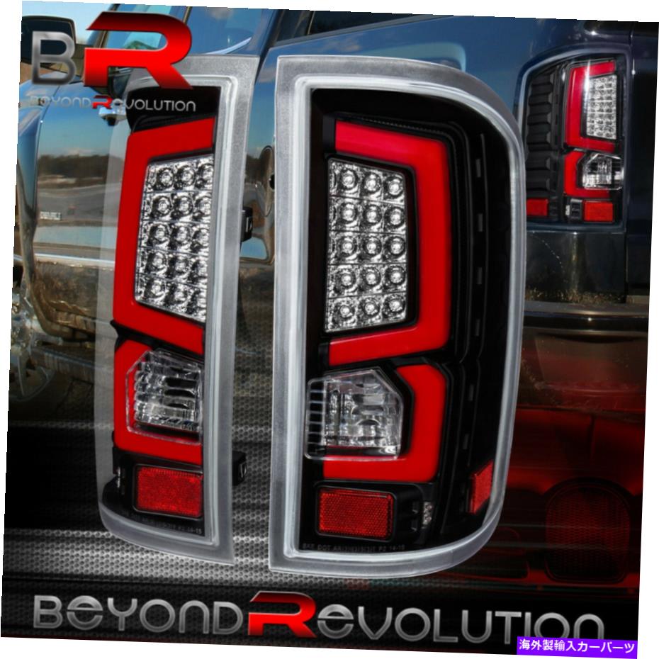 USテールライト 14-18 GMCシエラ赤チューブLEDテールライトブラックハウジングクリアレンズランプセット For 14-18 Gmc Sierra Red Tube LED Tail Lights Black Housing Clear Lens Lamps Set【並行輸入品】|Us Custom Parts Shop USDM