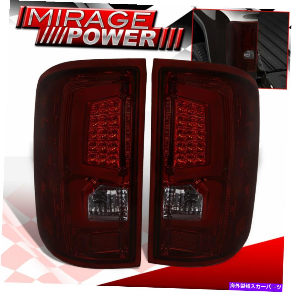 USテールライト 14-18シエラHDテールライトアセンブリLEDランプクロームハウジングスモークレッドレンズ For 14-18 Sierra HD Tail Lights Assembly LED Lamps Chrome Housing Smoke Red Lens【並行輸入品】