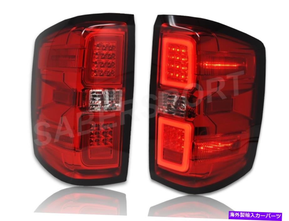USテールライト 2015-2018 Chevy Silverado 1500 2500 3500のペアレッドレンズLEDテールライトのセット Set of Pair Red Lens LED Taillights for 2015-2018 Chevy Silverado 1500 2500 3500【並行輸入品】
