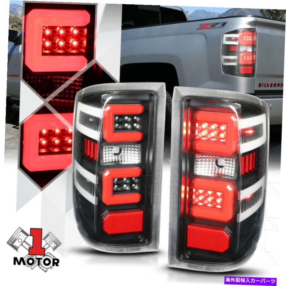USテールライト ブラック/クリア* TRON LEDバー* 14-19のための3D赤字テールライトランプSilverado / Sierra Black/Clear *Tron LED Bar* 3D Red-C Tail Light Lamp for 14-19 Silverado/Sierra【並行輸入品】