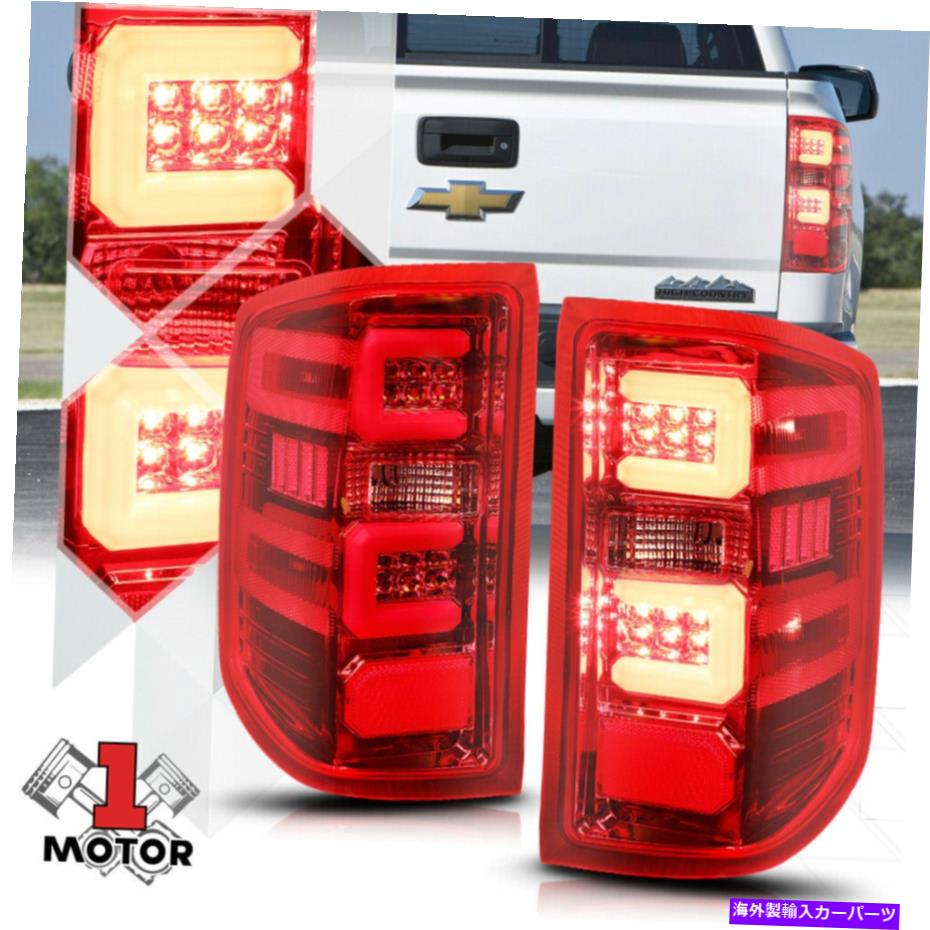 USテールライト クロム/赤*トロンLEDバー* 14-19のための3D赤Cテールライトランプ/シエララ Chrome/Red *Tron LED Bar* 3D Red-C Tail Light Lamp for 14-19 Silverado/Sierra【並行輸入品】