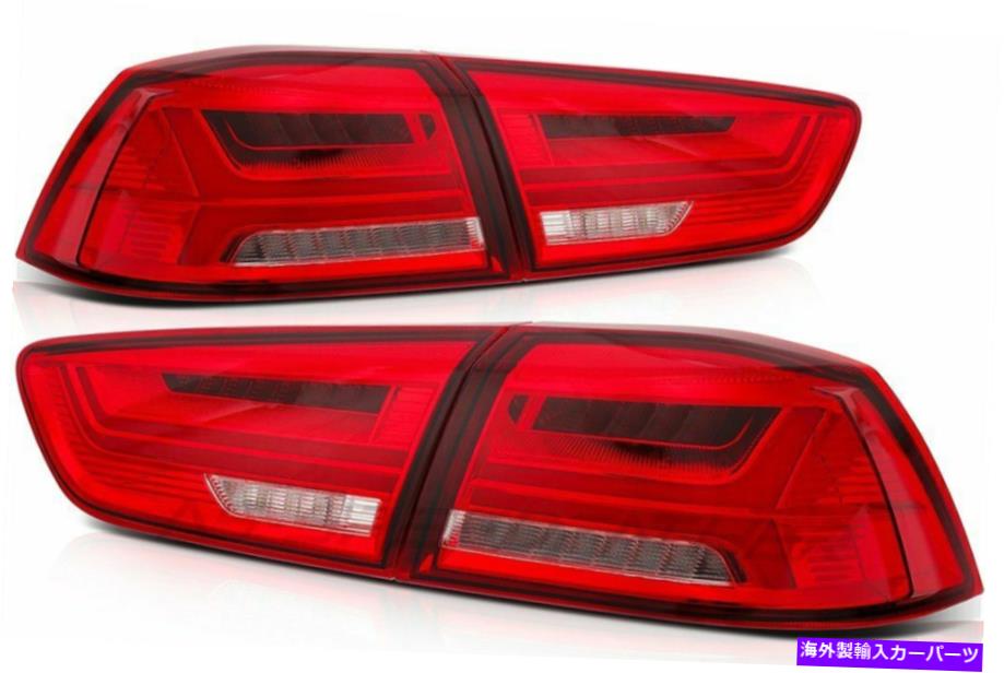 USテールライト 2008-2017三菱ランサーエボ赤LEDテールライト後部スモークレンズランプセット For 2008-2017 Mitsubishi Lancer EVO Red LED Tail lights Rear Smoke Lens Lamp Set【並行輸入品】