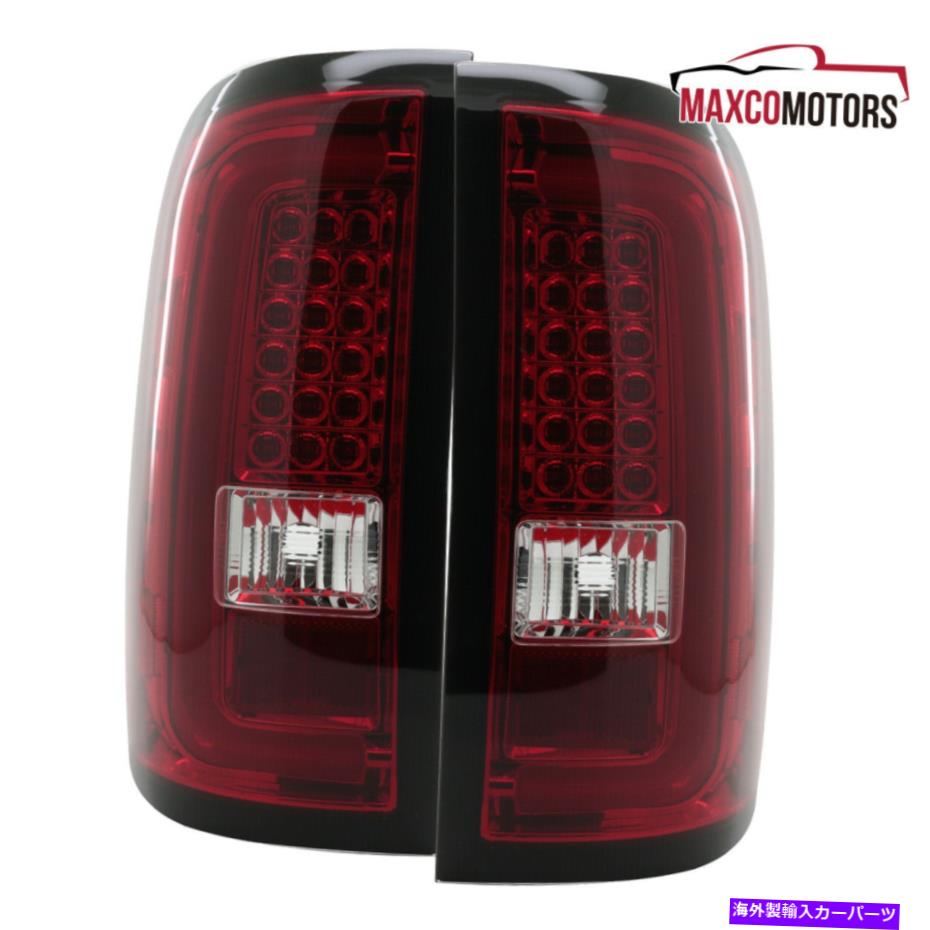USテールライト 2014-2018 GMC Sierra 1500 2500HD LEDテールブレーキライトLED DRLバー Red/Clear For 2014-2018 GMC Sierra 1500 2500HD LED Tail Brake Lights LED DRL Bar【並行輸入品】