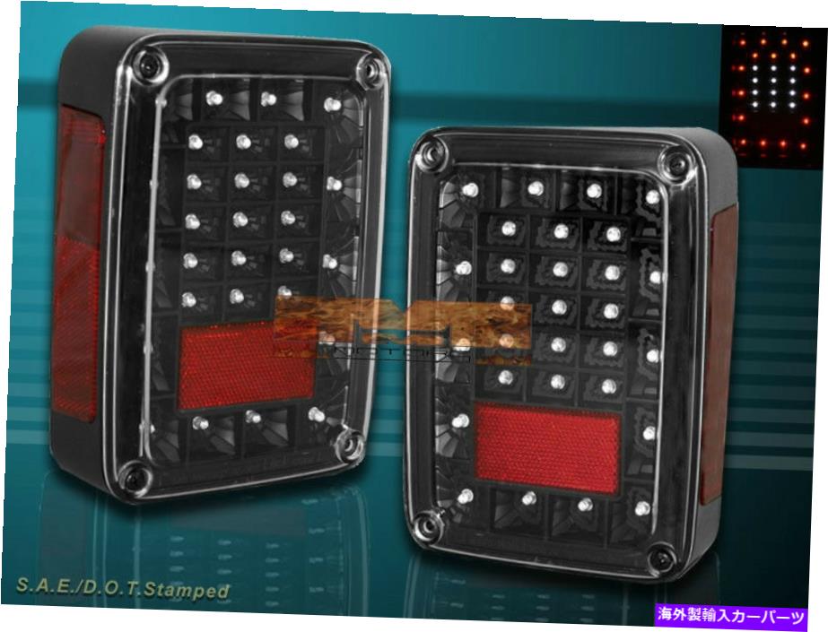 USテールライト 2007-2014ジープラングラーテールライトクリアレンズブラックレッドLED LEDリバース 2007-2014 JEEP WRANGLER TAIL LIGHTS CLEAR LENS BLACK RED LED WITH LED REVERSE【並行輸入品】