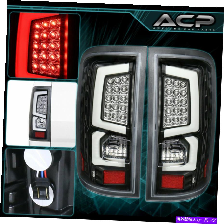 USテールライト ブラックハウジングクリアレンズホワイトバーLEDテールライトランプ14~18 GMCシエラ Black Housing Clear Lens White Bar LED Tail Lights Lamps For 14-18 Gmc Sierra【並行輸入品】